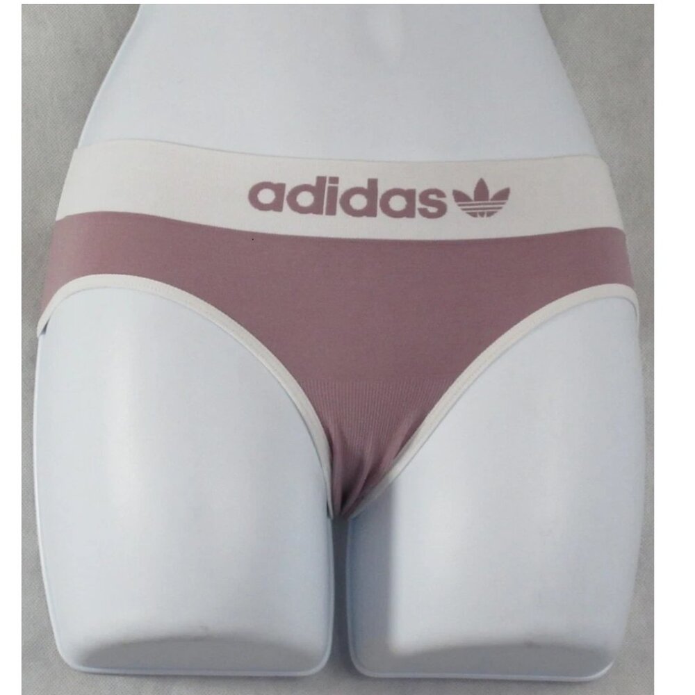 Adidas Women's Wide Logo Elastic Waist Hipster Panty Underwear, Mauve, XS